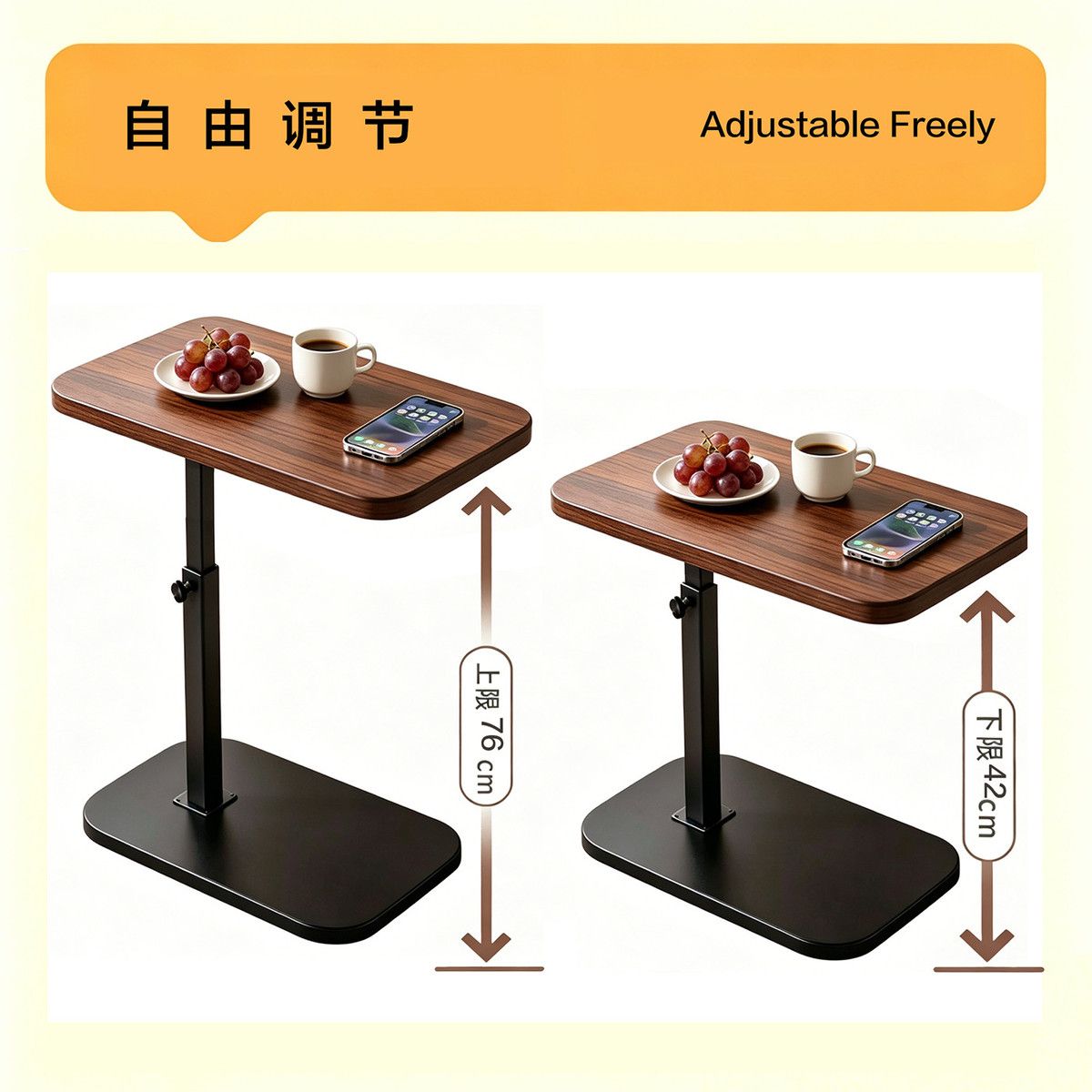 Side table frame and desktop detail