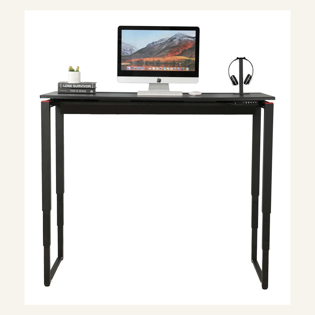 Black Metal Height Adjustable Workstation