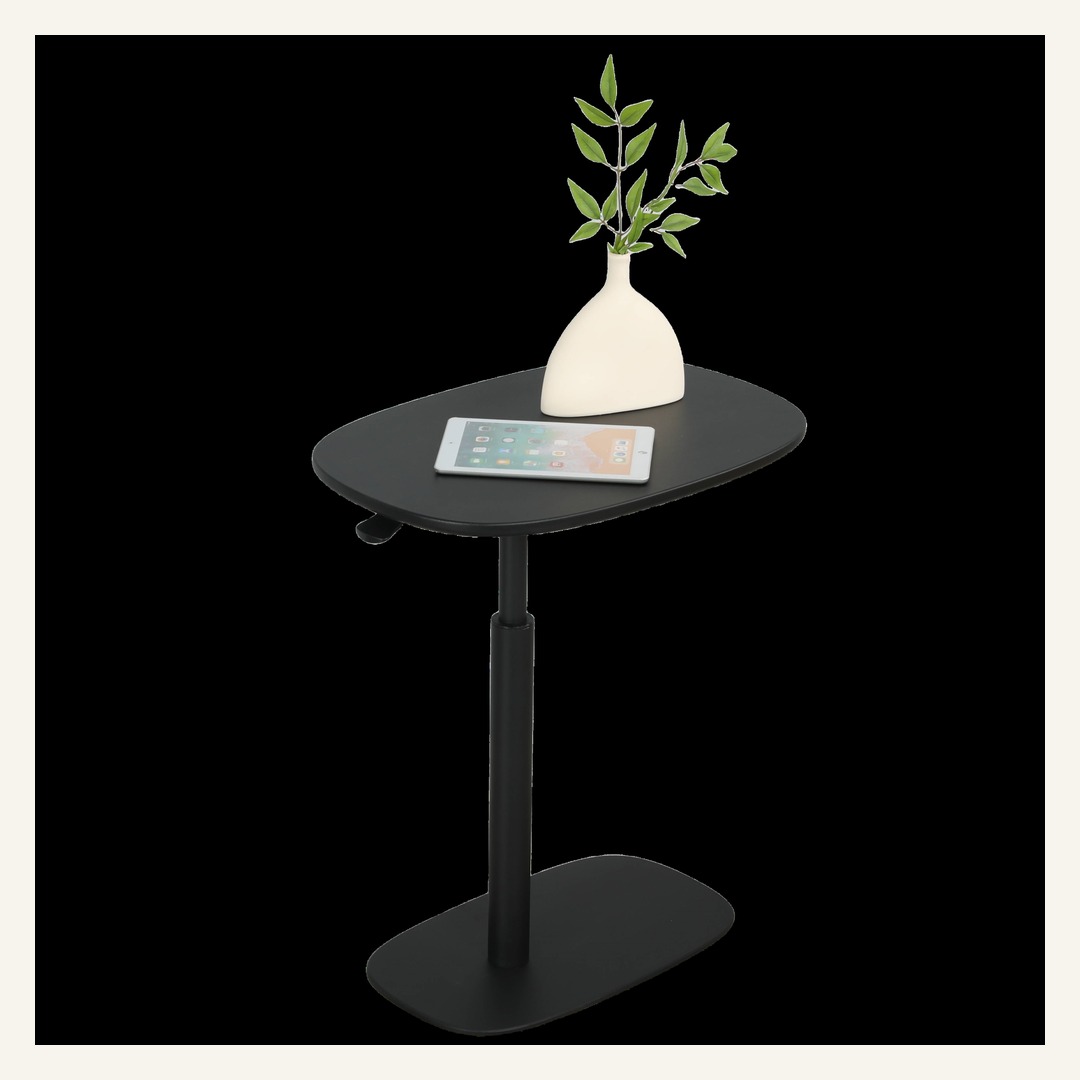 Black Round Lift Accent Table