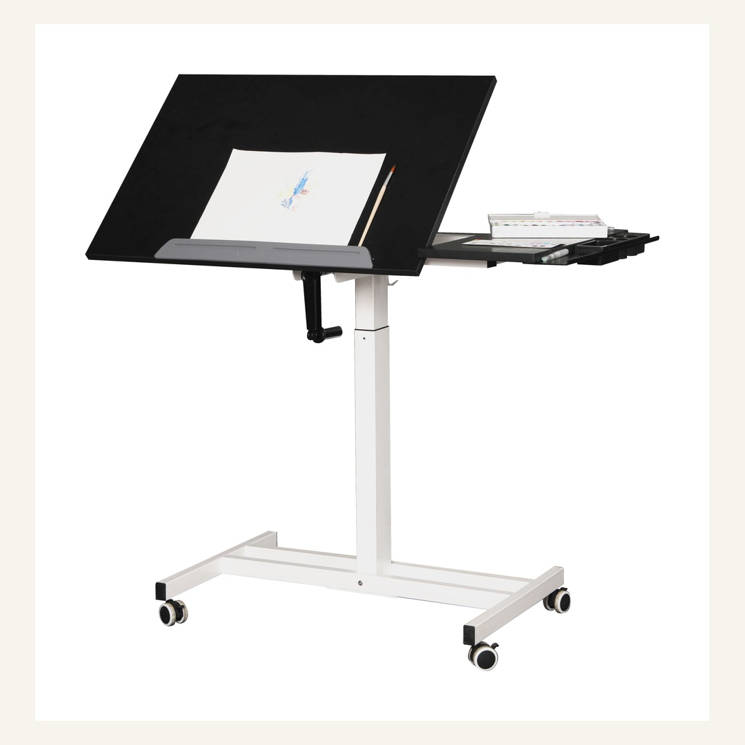 White Drafting Laptop Workstation