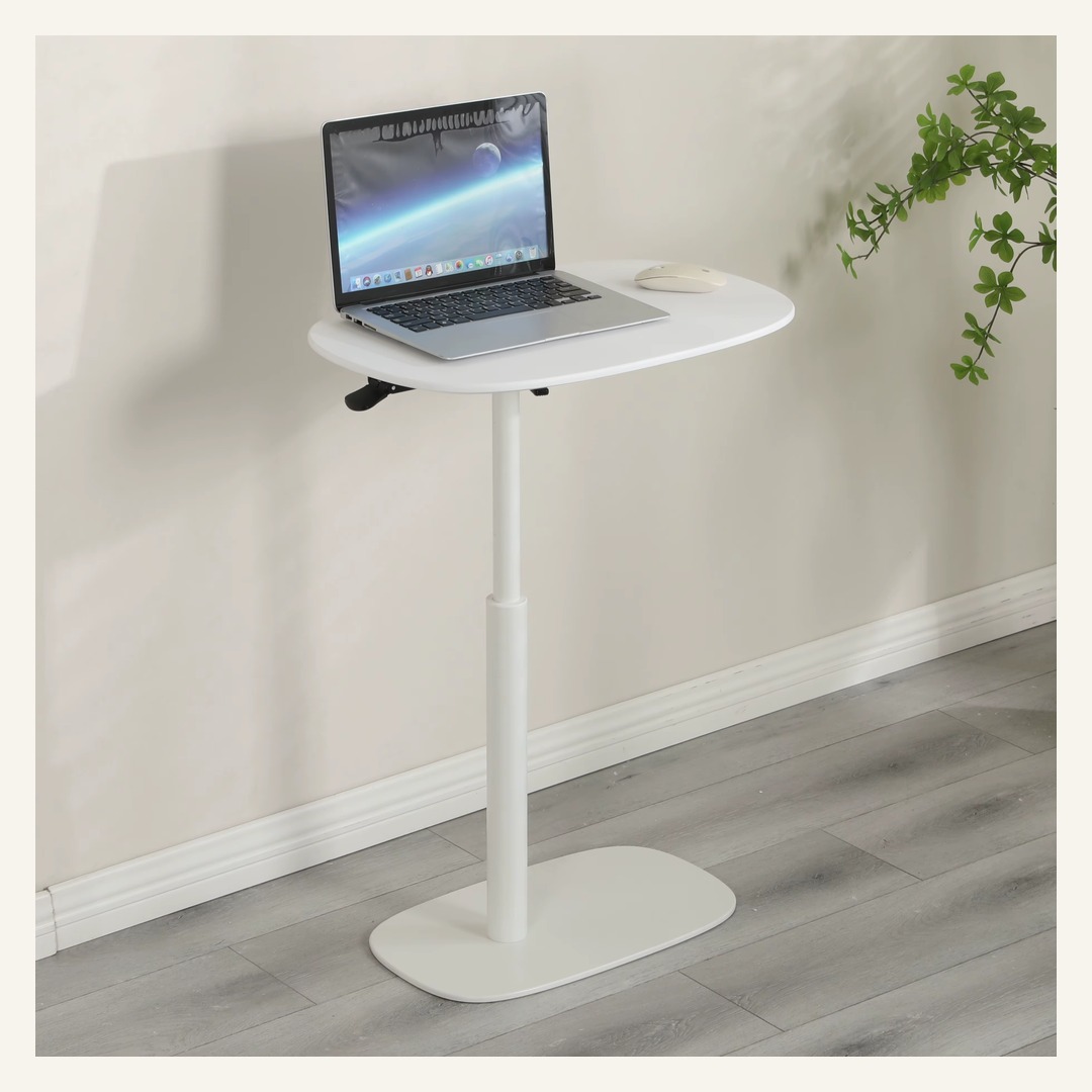 White Gas Lift Laptop Table