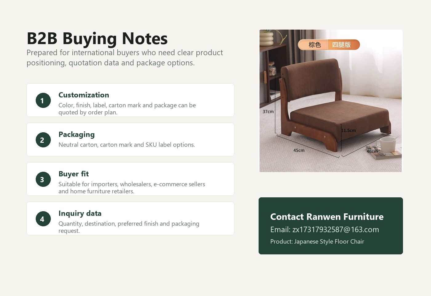 English B2B buying visual for Japanese Style Floor Chair