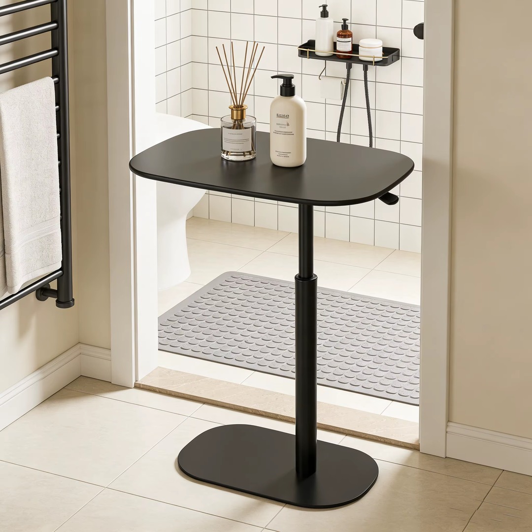 Black Pedestal Side Table