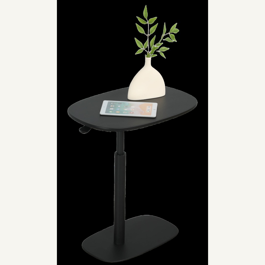 Black Round Pneumatic Coffee Table