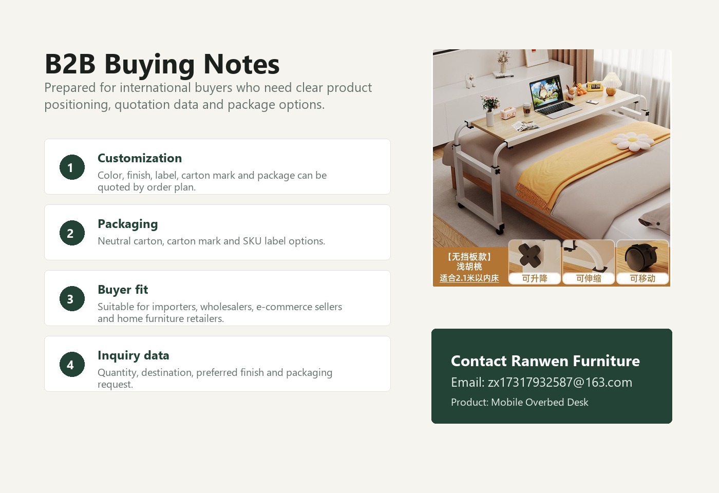 English B2B buying visual for Mobile Overbed Desk