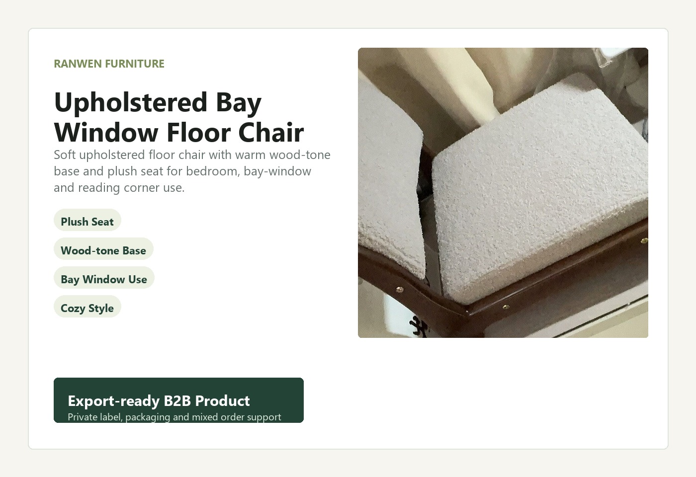English B2B visual for Upholstered Bay Window Floor Chair